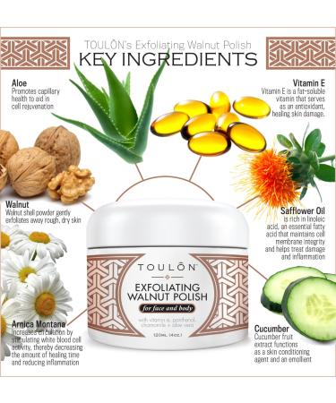 Natural Walnut Exfoliating Face Scrub for Men and Women - Facial and Body Exfoliator for Acne and Blackhead Treatment - Buy Online on GoSupps.com