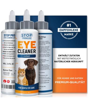 All Pets Eye Wash Drops for Relieve Pink Eye, Allergies Symptoms, Infections & Runny, Dry Eyes - Pain-Free Treatment Helps Prevent Abrasions, Irritations & Conjunctivitis - Dirt Crust & Discharge Remover