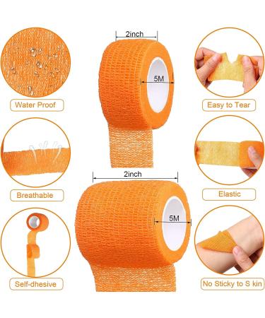 96 Pcs Self Adhesive Wrap Bandages Bulk | Breathable Athletic Tape | Elastic Cohesive Bandage | Multicolored | 1 Inch x 5 Yard & 2 Inch x 5 Yard | Stretch Sports Wrist Ankle Support - Buy Online on GoSupps.com