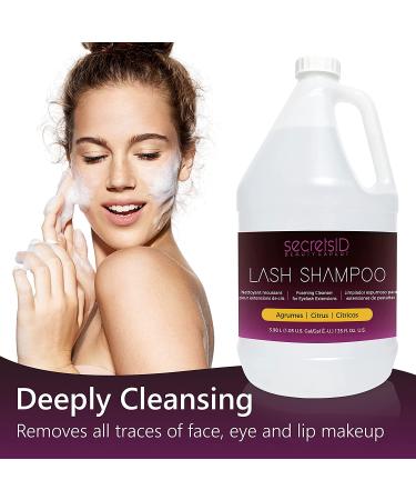 SecretsID Professional Eyelash Extension Lash Shampoo 1 Gallon - Citrus Foaming Cleanser for Salon Use - Buy Online on GoSupps.com
