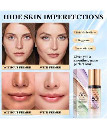  Ceboic 3 in 1 Makeup Primer with SPF 50 One Step Color Corrector Primer Moisturizing Makeup Base Oil Control Pore Minimizer & Skin Tone Correction Cream - Buy Online on GoSupps.com