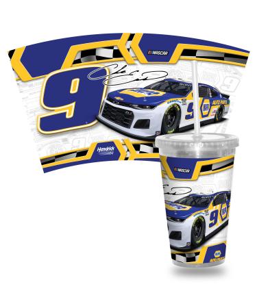 Rico Industries NASCAR Chase Elliott Racing 16oz Clear Tumbler W/Straw, Officially Licensed for NASCAR Fans