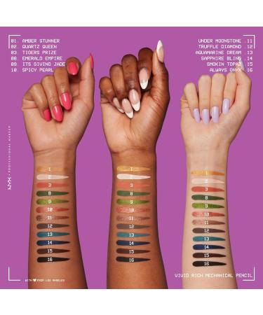 NYX PROFESSIONAL MAKEUP Vivid Rich Mechanical Pencil Eyeliner Rich shades Vegan Formula - Smokin Topaz (Brown) 1 count (Pack of 1) Smokin Topaz - Buy Online on GoSupps.com