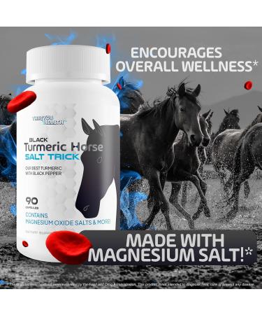 Black Turmeric Horse Salt Trick - Our Best Turmeric with Black Pepper - Ultra High Absorption Natural Formula - Gold Turmeric Curcumin Ginger Supplement - Curcumin Turmiric with Black Pepper - Buy Online on GoSupps.com