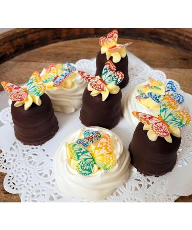 Pre-Cut Beautiful Colourful Butterflies B Mixed Size Edible Wafer Paper Cupcake Toppers Cake Decorations Birthday Party Multicoloured Rainbow Butterfly (54) - Buy Online on GoSupps.com