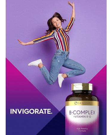 Carlyle B Complex Vitamin with B12 300 Tablets - High Potency Vegetarian Supplement - Buy Online on GoSupps.com