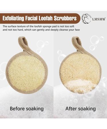 LMSMW loofah face pad Exfoliating Scrubber Exfoliator Natural Luffa Facial Sponges Brush for Cleansing Exfoliation Manual Face Cleanser Pad for Scrub Clean Facial Skin for Men Women(6 Pack) - Buy Online on GoSupps.com