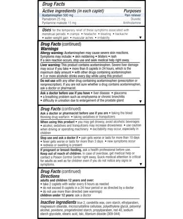 Pamprin Multi-Symptom Caplets 40 Caplets (Pack of 4) - Buy Online on GoSupps.com