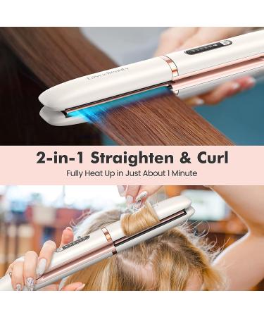 EasyinBeauty Ionic Infrared Hair Straightener Flat Iron - Professional 2-in-1 Ceramic Tourmaline Styling Tool with LED Display and Fast Heating - 5 Temp Settings - Buy Online on GoSupps.com