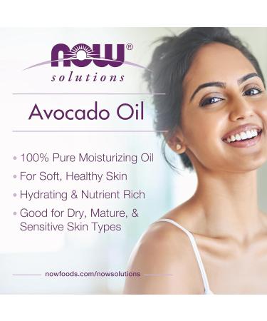 NOW Solutions Avocado Oil 100% Pure Moisturizing Oil Nutrient Rich and Hydrating 118mL - Buy Online on GoSupps.com