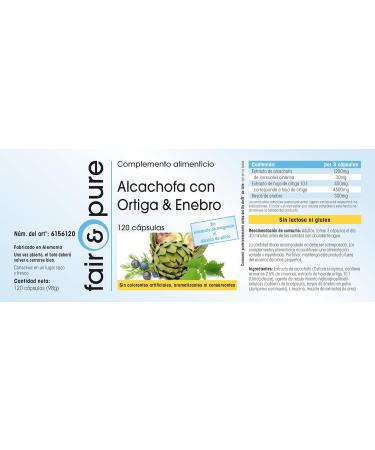 Fair & Pure Artichoke Extract with Stinging Nettle & Juniper Berry - Vegan - 120 Capsules - Buy Online on GoSupps.com