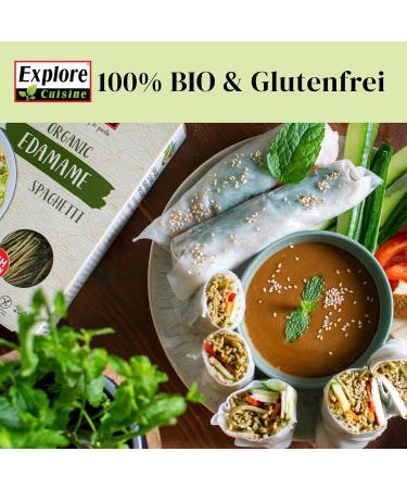 Explore Cuisine Edamame Spaghetti - Gluten-Free & Vegan Pasta 6x200g | Low Carb No Additives Ideal for Celiac Disease - Buy Online on GoSupps.com