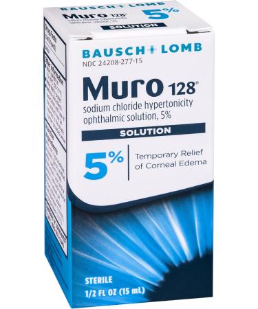 Muro 128 5% Sodium Chloride Hypertonicity Ophthalmic Solution from Bausch + Lomb 0.5 Fl Oz (15 mL) - 3 Pack - Buy Online on GoSupps.com