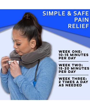 Cervical Neck Traction Device by EverRelief - Inflatable Collar for Instant Neck & Shoulder Decompression - FDA Registered Support Brace for Neck Pain Relief - Buy Online on GoSupps.com