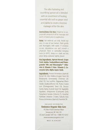 Eminence Apricot Body Oil 8.2 Fl Oz - Hydrating Apricot Oil for Skin (Pack of 1) - Buy Online on GoSupps.com