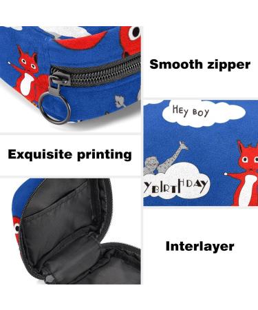 HomeDecorZone Portable Period Kit Bag - Feminine Product Pouch for Girls - Pads and Tampons Organizer with Zipper - Cartoon Animal Design - Multicoloured 08 - Buy Online on GoSupps.com