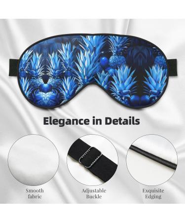 Blue Pineapple Print Soft Eye Mask | Sleep Mask for Women & Men | Travel Sleep Eye Mask - Buy Online on GoSupps.com