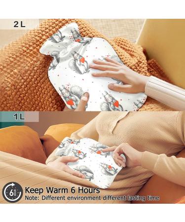 Oarencol Hot Water Bottle - Squirrel Heart Valentine's Day 1L Bag for Hot & Cold Compress - Perfect Gift - Buy Online on GoSupps.com
