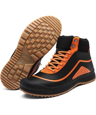 Ulogu Men's Waterproof Fur Lined Snow Boots - Non-Slip Lightweight Winter Shoes (Size 12, Orange) - Buy Online on GoSupps.com
