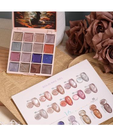 Solid cream gel multifunctional cat eye gel 16 colors Portable Nail Design Art Painting Manicure Kit for Women Girls Home Travel - Buy Online on GoSupps.com