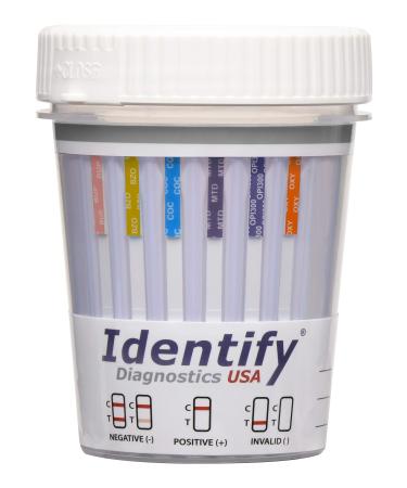 25 Pack Identify Diagnostics USA 6 Panel Drug Test Cup - Made in USA - Tests Instantly for BUP10 BZO300 COC300 MTD300 OPI300 OXY100 ID-US6-BUP (25) 25 Cups - BUP Version