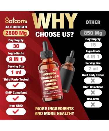 9in1 Moringa Liquid Drops with Vitamin D3-C Ceylon Cinnamon Ashwagandha Ceylon Cinnamon Bitter Melon and More - Immune System - 1 FL Oz - 30 Day Supply - Buy Online on GoSupps.com