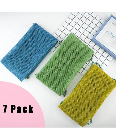 7 Pack African Exfoliating Net Sponges with Handle - Long Back Scrubber for Shower - Loofah Sponge for Body Scrub - Buy Online on GoSupps.com