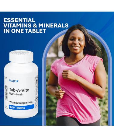 MAJOR Tab-A-Vite Multivitamin Tablets - Gluten-Free Multivitamin for Adults Supports Overall Health Multimineral Supplement 1000 Count - Buy Online on GoSupps.com