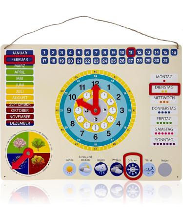 ewtshop Colorful Metal Learning Clock - Date Time & Seasons Educational Board - Buy Online on GoSupps.com