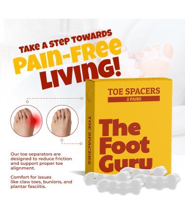 2x Pairs Orthopedic Toe Spacers | Bunion Corrector & Hammer Toe Straightener for Men & Women | Foot Pain Relief & Yoga Toe Spreaders - Buy Online on GoSupps.com