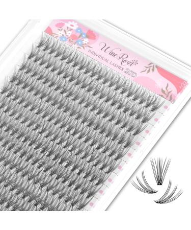 WineRozi 240 pcs Individual Lashes 10D/20D Mixed Lash Clusters Extensions Thin Band Natural Handmade Lightweight False Eyelashes DIY Eyelash Extensions at Home (20D 12-16mm)