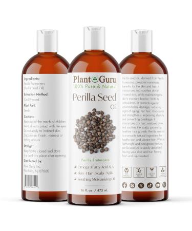 Perilla Seed Oil 16 oz - 100% Pure Cold Pressed Natural Oil for Skin Body & Face - Ideal for Dry Skin - Buy Online on GoSupps.com
