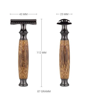 IQVITA Premium Bamboo Razor Plane - Eco-Friendly Wet Razor for Men & Women - Includes 10 Blades & Zero Waste eBook - Buy Online on GoSupps.com