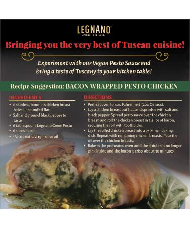 Legnano Green Pesto Alla Genovese - Authentic Italian Basil Vegan Pesto | Gluten-Free Sauce from Tuscany | 2-Pack 6.5 oz Jars - Buy Online on GoSupps.com