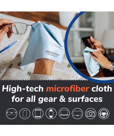 Elite Tech Gear Microfiber Cloth 8-Pack - Washable Durable Oversized Cleaning Cloths for Glasses Lenses Electronics & Screens - Light Blue - Buy Online on GoSupps.com