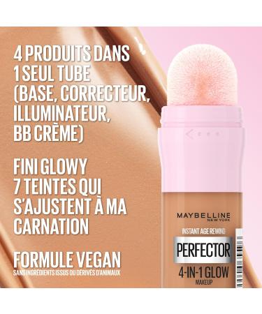 Maybelline New-York 4-in-1 Illuminating Complexion Perfector - Base/Concealer/BB Cream/Highlighter - Instant Glow Perfector 4-in-1 Foundation - Shade: Medium Deep (03) - 20ml - Buy Online on GoSupps.com