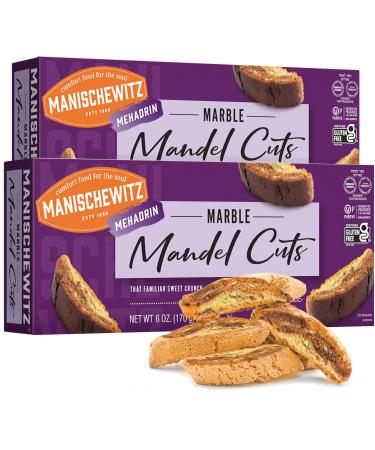 Manischewitz Marble Mandel Cuts 6oz (2 Pack) | Dairy Free Gluten Free & Grain Free Biscotti Kosher for Passover
