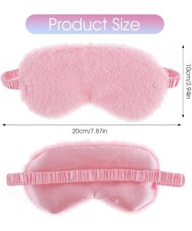 Plush Eye Mask Set - Soft Satin Sleep Masks for Men & Women | Comfortable Synthetic Fur Eye Covers (White & Pink) - Perfect Gift for Relaxation - Buy Online on GoSupps.com