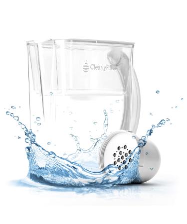 Clearly Filtered No. 1 Filtered Water Pitcher for Fluoride/Water Filter Pitcher with Affinity Filtration, BPA/BPS Free/Targets 365+ Contaminants Including Fluoride, Lead, BPA, PFOA