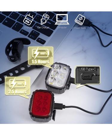 Newlight66 USB Rechargeable LED Bike Headlight and Taillight Combo for Night Riding - Buy Online on GoSupps.com