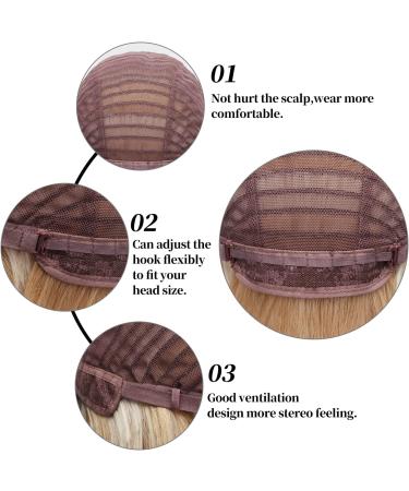 Bestung Ombre Blonde Layered Synthetic Wig with Dark Roots - Natural Looking Wig for Women at Parties (Shoulder Length) - Buy Online on GoSupps.com