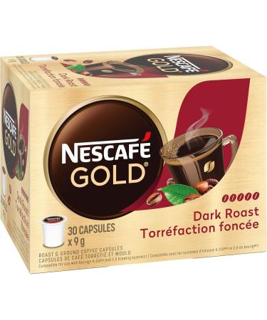 Nescafe Gold Dark Roast Roast & Ground Coffee Capsules 30x9g - Buy Online on GoSupps.com
