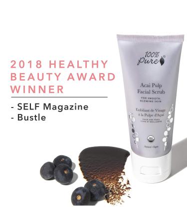 100% Pure Acai Pulp Facial Scrub - Organic Exfoliating Face Wash (2 Fl Oz) | Best for Radiant Skin | International Shipping - Buy Online on GoSupps.com