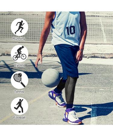 Buy Long Compression Knee Sleeves for Men & Women - Joint Pain Relief Support for Running & Basketball Reduce Varicose Veins & Swelling - 2 Pack - Buy Online on GoSupps.com