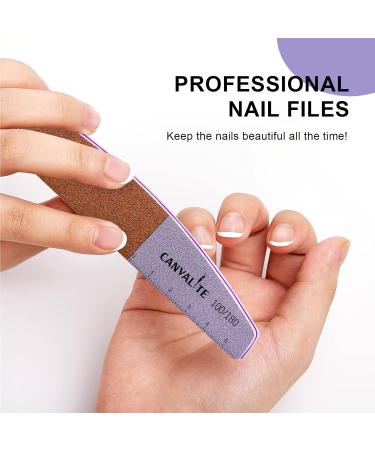 Canvalite 12pk Professional Nail Files for Gel Nails - Double-Sided 100/180 Grit Washable & Reusable Nail Buffer Block - Ideal for Salon & Home Use - Buy Online on GoSupps.com