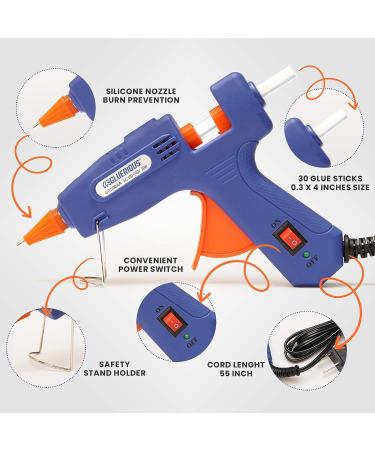 Gluerious Mini Hot Glue Gun with 30 Glue Sticks - 20W Blue | Perfect for Crafts, DIY, Arts, Home Repairs - Buy Online on GoSupps.com
