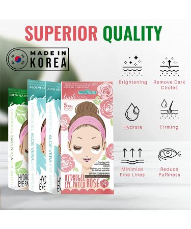 Korean Skin Care Under Eye Patches (20 Pairs) - Caffeine Collagen Hydrogel Eye Mask for Dark Circles and Puffiness - Aloe Vera Rose Green Tea Gel Pads - Buy Online on GoSupps.com