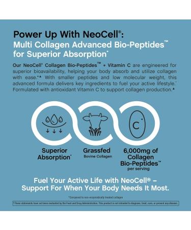 NeoCell Grass Fed Collagen Peptides | 400 Caplets | Types I & III Bio-Peptides | with Vitamin C | Superior Absorption Formula | for Women and Men - Buy Online on GoSupps.com