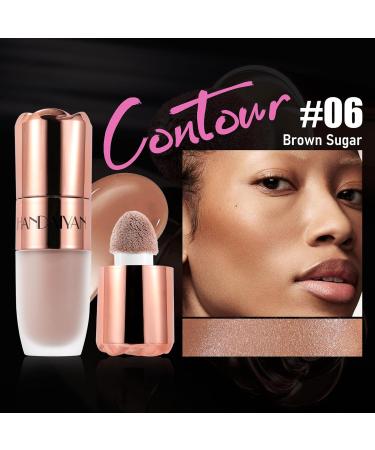  Beliky Girl Liquid face contour cream stick with pillow applicator long-lasting natural matte creamy tan contour #Brown Sugar - Buy Online on GoSupps.com
