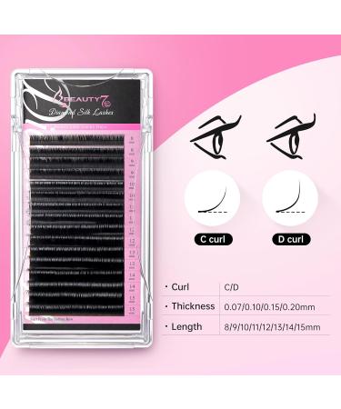 Buy WeiMB Single Eyelashes for Extensions | Glossy Silk D-Curl 0.15mm Volume Lashes (8-15mm Mix) - International Shipping Available - Buy Online on GoSupps.com
